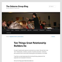 Ten Things Great Relationship Builders Do