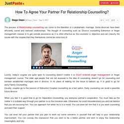 How To Agree Your Partner For Relationship Counselling?