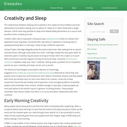 The Relationship Between Sleep, Insomnia, and Creativity