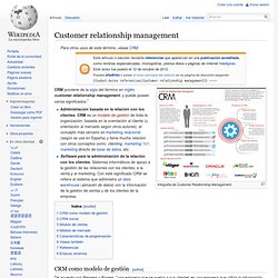 Customer relationship management