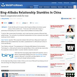 Bing-Alibaba Relationship Stumbles In China