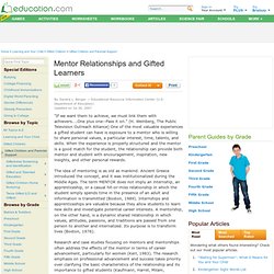 Mentor Relationships and Gifted Learners