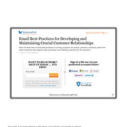 Email Best-Practices for Developing and Maintaining Crucial Customer Relationships