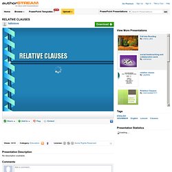 RELATIVE CLAUSES Ppt Presentation