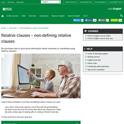 Relative clauses – non-defining relative clauses