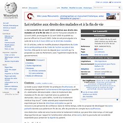 Loi Leonetti du 22 avril 2005 relative aux droits des patients en fin de vie