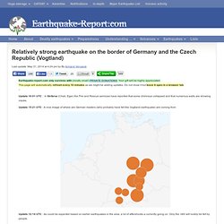 Relatively strong earthquake on the border of Germany and the Czech Republic (Vogtland)