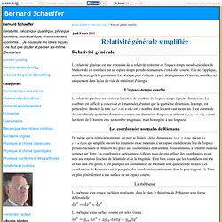 Relativité générale simplifiée - Bernard Schaeffer