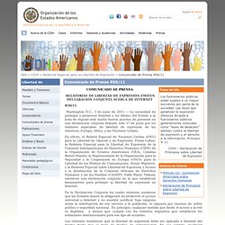 OEA - Declaración Conjunta acerca de Internet - Libertad de Expresión.