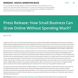 Press Release: How Small Business Can Grow Online Without Spending Much?