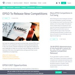 EPSO To Release New Competitions