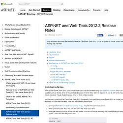and Web Tools 2012.2 Release Notes
