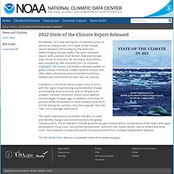 2012 State of the Climate Report Released
