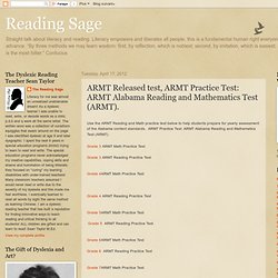 ARMT Released test, ARMT Practice Test: ARMT Alabama Reading and Mathematics Test (ARMT).