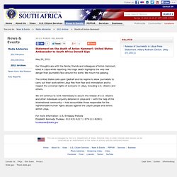 Death of Anton Hammerl - United States Diplomatic Mission to South Africa