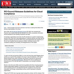 PCI Council Releases Guidelines for Cloud Compliance