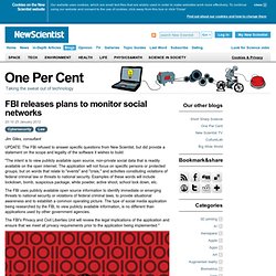 One Per Cent: FBI releases plans to monitor social networks