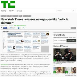 New York Times releases newspaper-like “article skimmer”