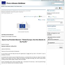 PRESS RELEASES - Press release - Speech by President Barroso: "Global Europe, from the Atlantic to the Pacific"