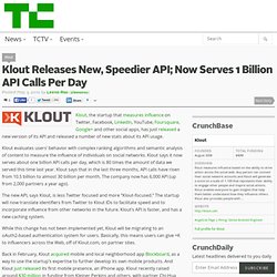 Klout Releases New, Speedier API; Now Serves 1 Billion API Calls Per Day