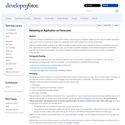 Releasing an Application on Force.com