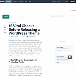 16 Vital Checks Before Releasing a WordPress Theme