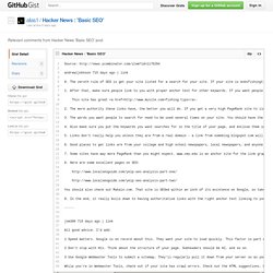 Relevant comments from Hacker News 'Basic SEO' post