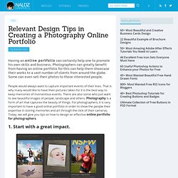 Relevant Design Tips in Creating a Photography Online Portfolio