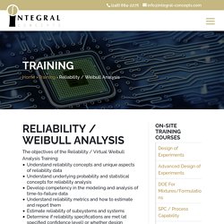 Reliability / Weibull Analysis Training - Integral Concepts
