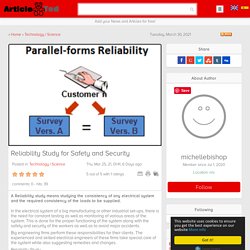 Reliability Study for Safety and Security Article - ArticleTed - News and Articles