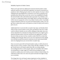 Reliability Inquiries In Online Casinos — Zen Writing