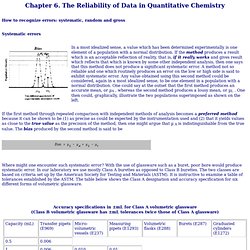 Chapter 6. The Reliability of Data in Quantitative Chemistry