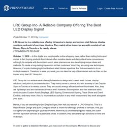 LRC Group Inc- A Reliable Company Offering The Best LED Display Signs!