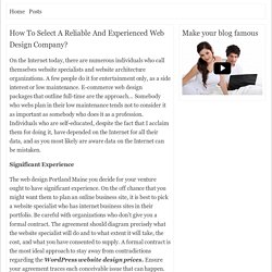 How To Select A Reliable And Experienced Web Design Company?