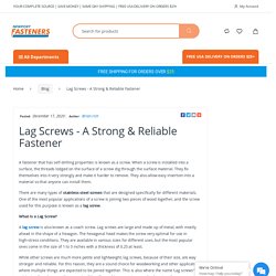Lag Screws - A Strong & Reliable Fastener www.NewportFasteners.com