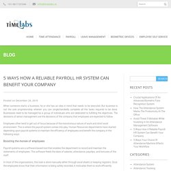 Benefits of Payroll HR System