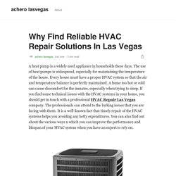 Why Find Reliable HVAC Repair Solutions In Las Vegas