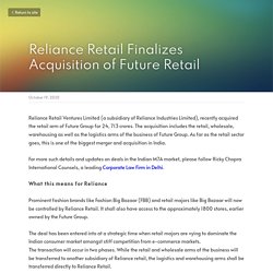 Reliance Retail Finalizes Acquisition of Future Retail