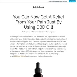 You Can Now Get A Relief From Your Pain Just By Using CBD Oil! – Infinityhemp