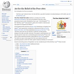 Act for the Relief of the Poor 1601