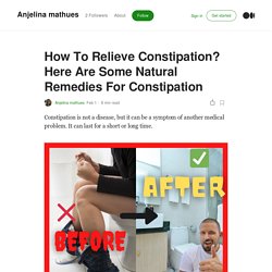 How to relieve constipation with natural remedies