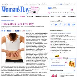 How to Relieve Back Pain - Lower Back Pain Remedy at WomansDay