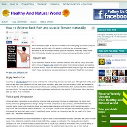 How to Relieve Back Pain and Muscle Tension Naturally