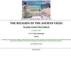 The Religion of the Ancient Celts: Title Page