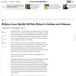 Religion Laws Quickly Fall Into Retreat in Indiana and Arkansas