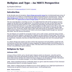 Religion and Type - An MBTI Perspective