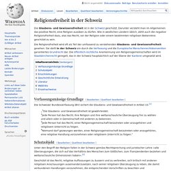 Religionsfreiheit in der Schweiz