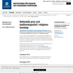 Religionskunskap - Institutionen för didaktik och pedagogisk profession, Göteborgs universitet