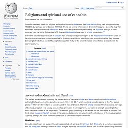 Religious and spiritual use of cannabis