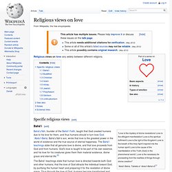 Religious views on love